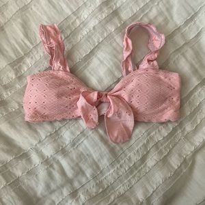 Pink Tie Swimsuit Top